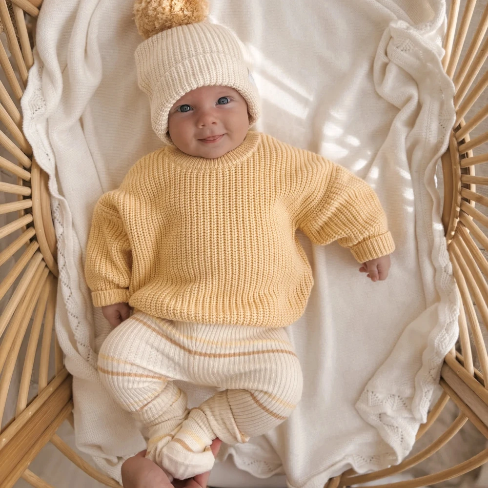 Pull en tricot épais pour bébé, couleur pastel, pull doux pour enfants, pull à câble ogo pour garçons et filles, pull pour tout-petits