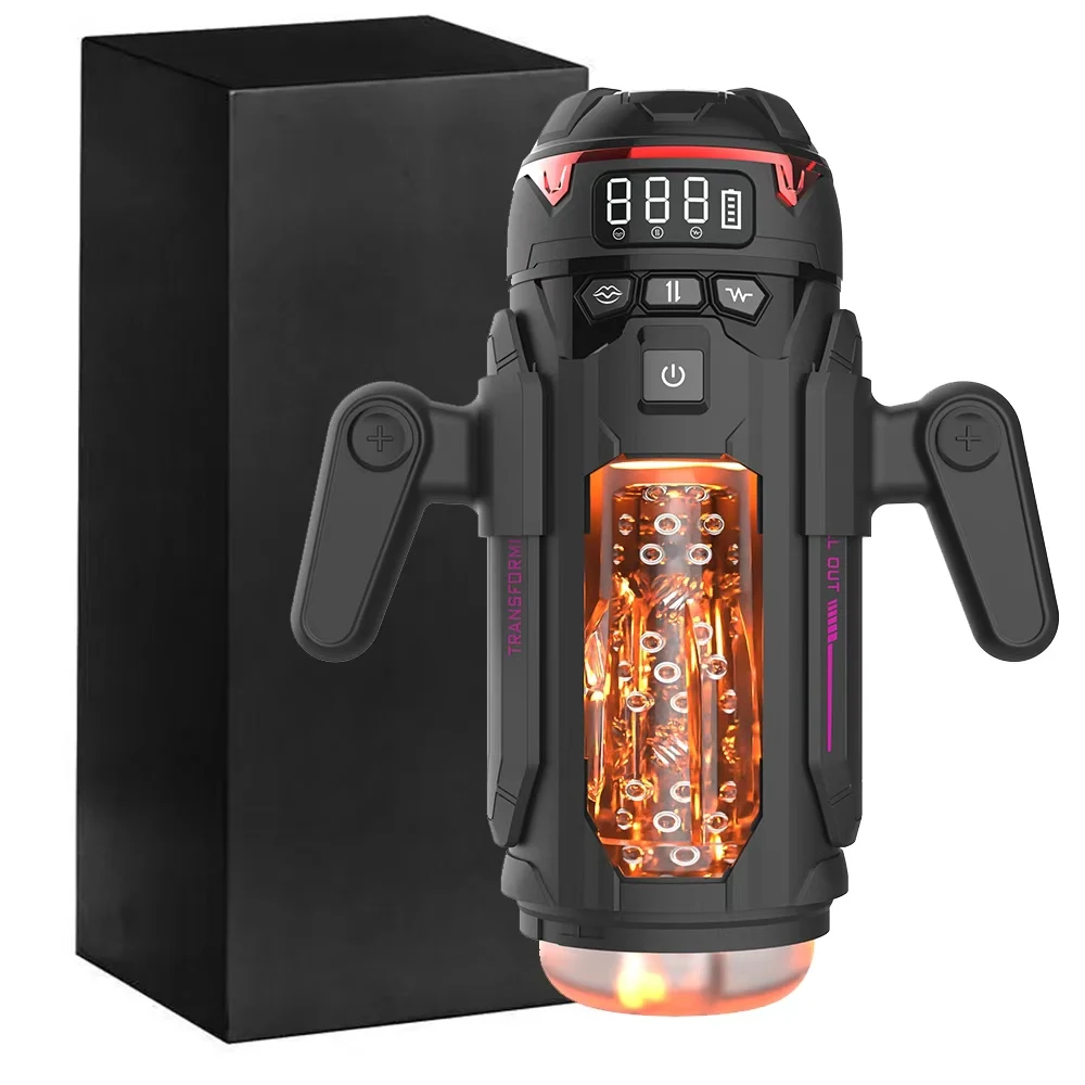 Automatic Male Masturbator Cup Thrusting Sucking Vibrating Heating Masturbation Electric Penis Pump with Handle for Men Sex Toys