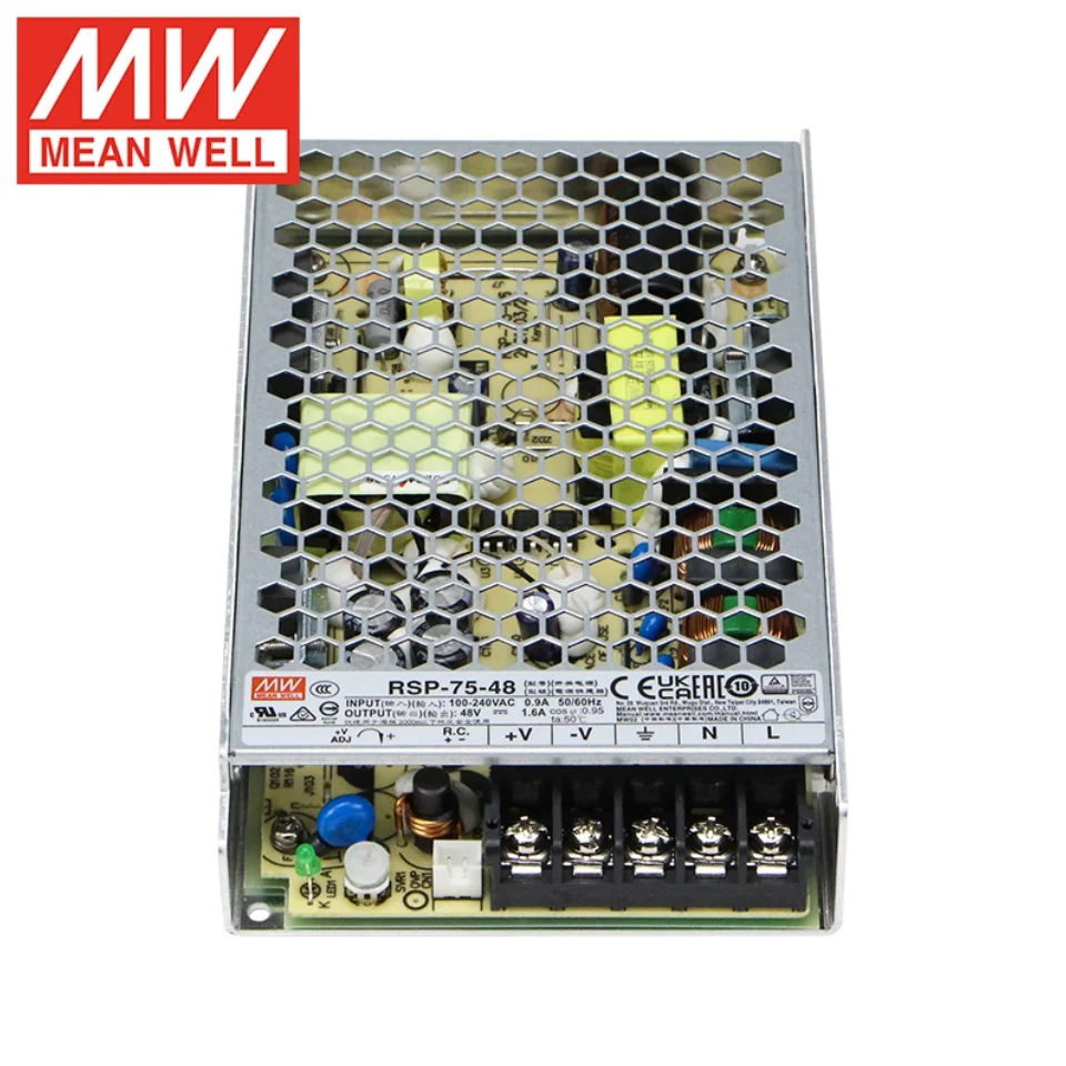 Mean Well RSP-75 Series Power Supply 75W 5V 15A RSP-75-12 15V 24V 48V Single Output AC-DC Switching Power Supply RF Application