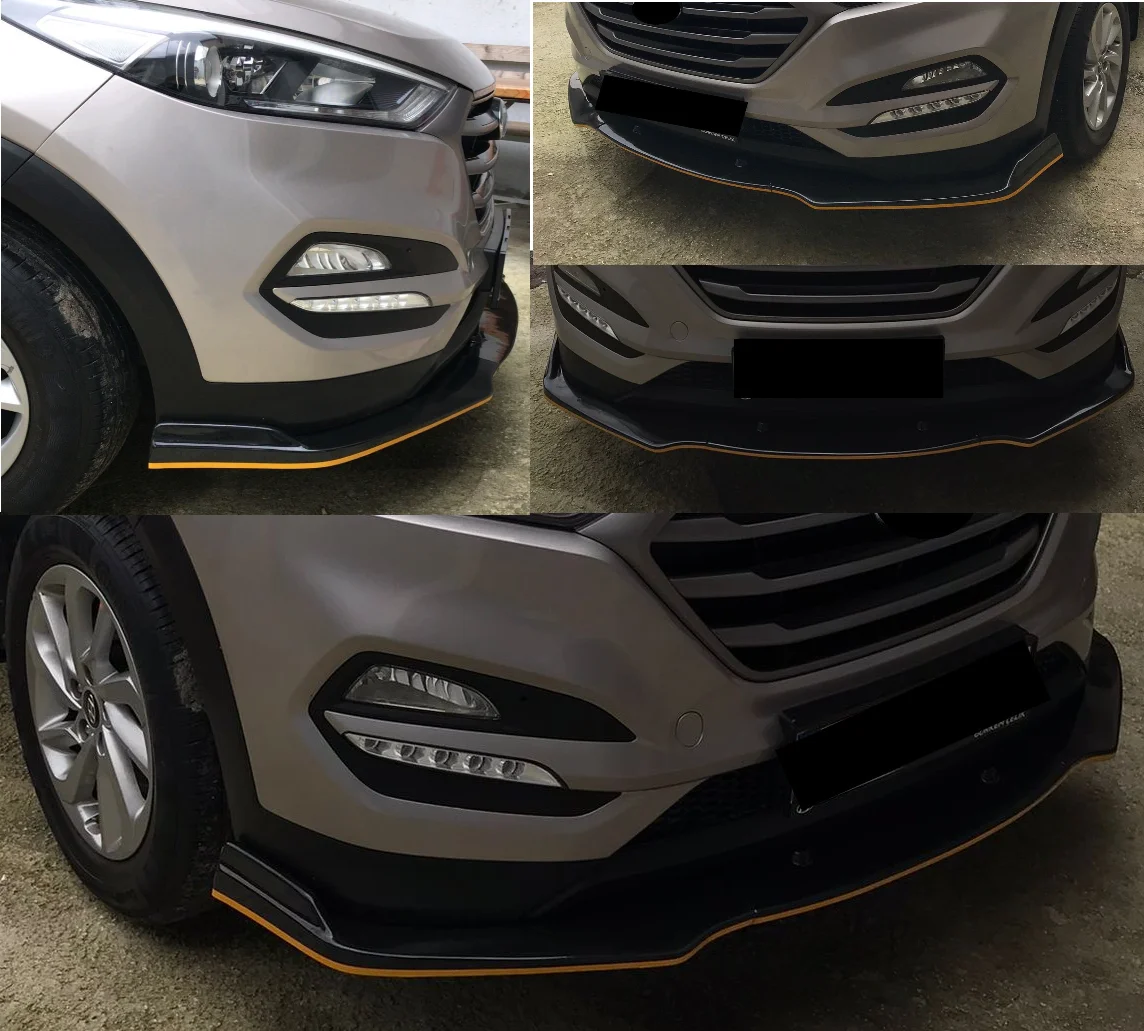 For Hyundai Tucson Body Kit 3 Pcs Front Bumper Lip Car Accessories Spoiler Splitter Diffuser Flap Sport Exterior Parts