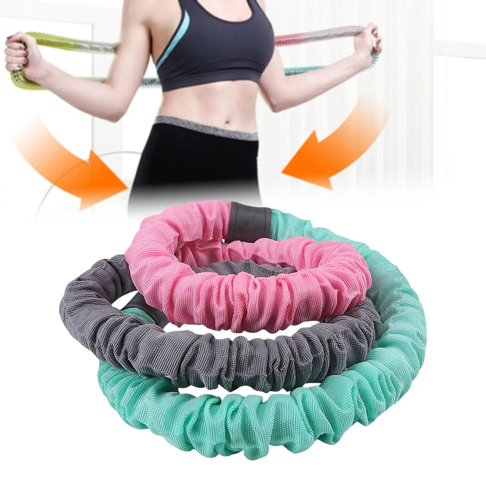 Aro Hula de Fitness ponderado mejorado, aro de cintura de masaje ajustable para entrenamiento de núcleo efectivo, adelgazamiento de cintura y quema de calorías