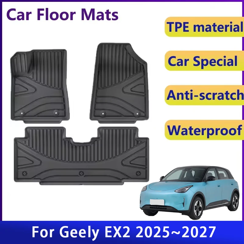 

Car Floor Mats For Geely EX2 Xingyuan Proton eMas 5 E22H 2025 2026 2027 Left Hand Driver Rug TPE Pad Foot Cover Auto Accessories