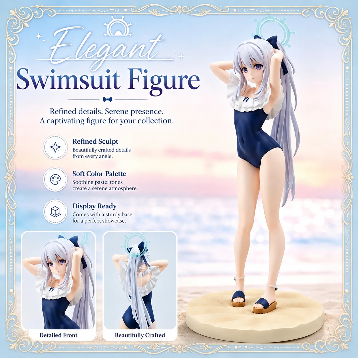 Meistverkaufte blaue Anime-Figur, Kaninchen-Mond-Schneekaninchen-Spielfigur-Skulptur, Cartoon-Sammlermodell, Spielzeug, Geschenk