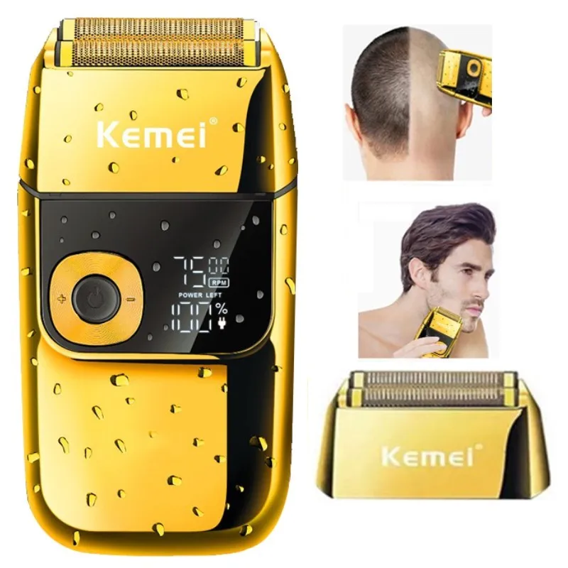 Kemei Electric Barber Foil Shaver Multifunctional Beard Hair Razor Reciprocating Men Bald Head Shaving Machine KM-2026 2028 TX1