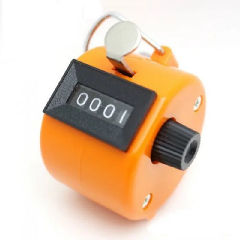 4 Digit Number Counters Metal Shell Hand Finger Display Manual Counting Tally Clicker Color Shell Timer Soccer Golf Counter