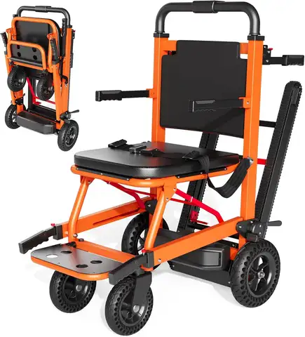 Electric Stair Chair Stair Climbing Wheelchair 440 lbs Max Load with Adjustable Backrest and Arms - Heavy Duty Assist Track