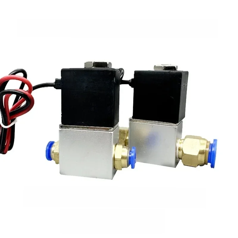 Électrovanne normalement fermée à 2 voies avec connecteur rapide pneumatique 12V 24V 110V 220V 1/4 ", vannes pneumatiques pour Air et gaz CNC chaud