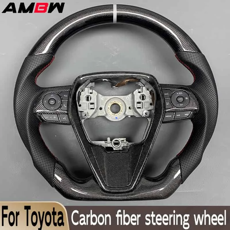 100% real high-quality customized carbon fiber steering wheel for Toyota Camry Highlander Corolla Rav4 Rav 4 Xv70