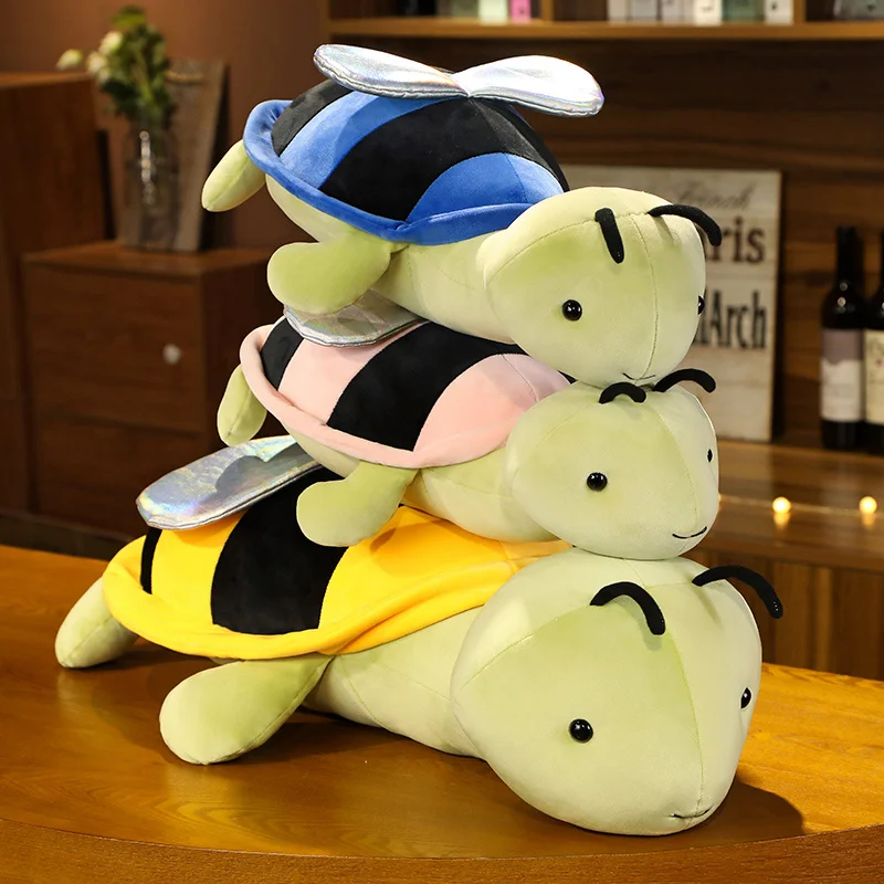 Tortoise Bee Plush Toy Pink Cute Kawaii Cartoon Doll Comfortable Cushion Office Bedroom Decoration Birthday Christmas Gift