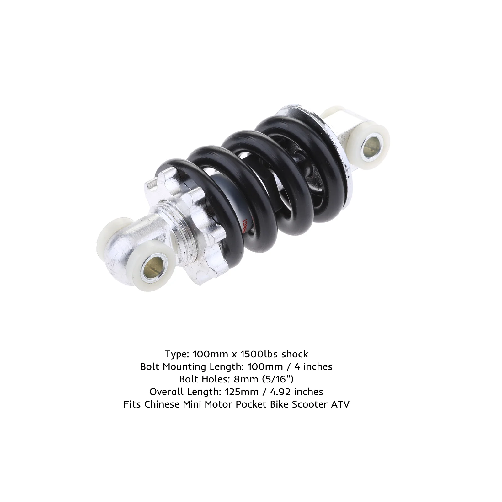 Rear Spring Suspension Shock 100/125mm Black for Mini Dirt Pocket ATV Quad Bike Scooter Shock Absorber Suspension Spring