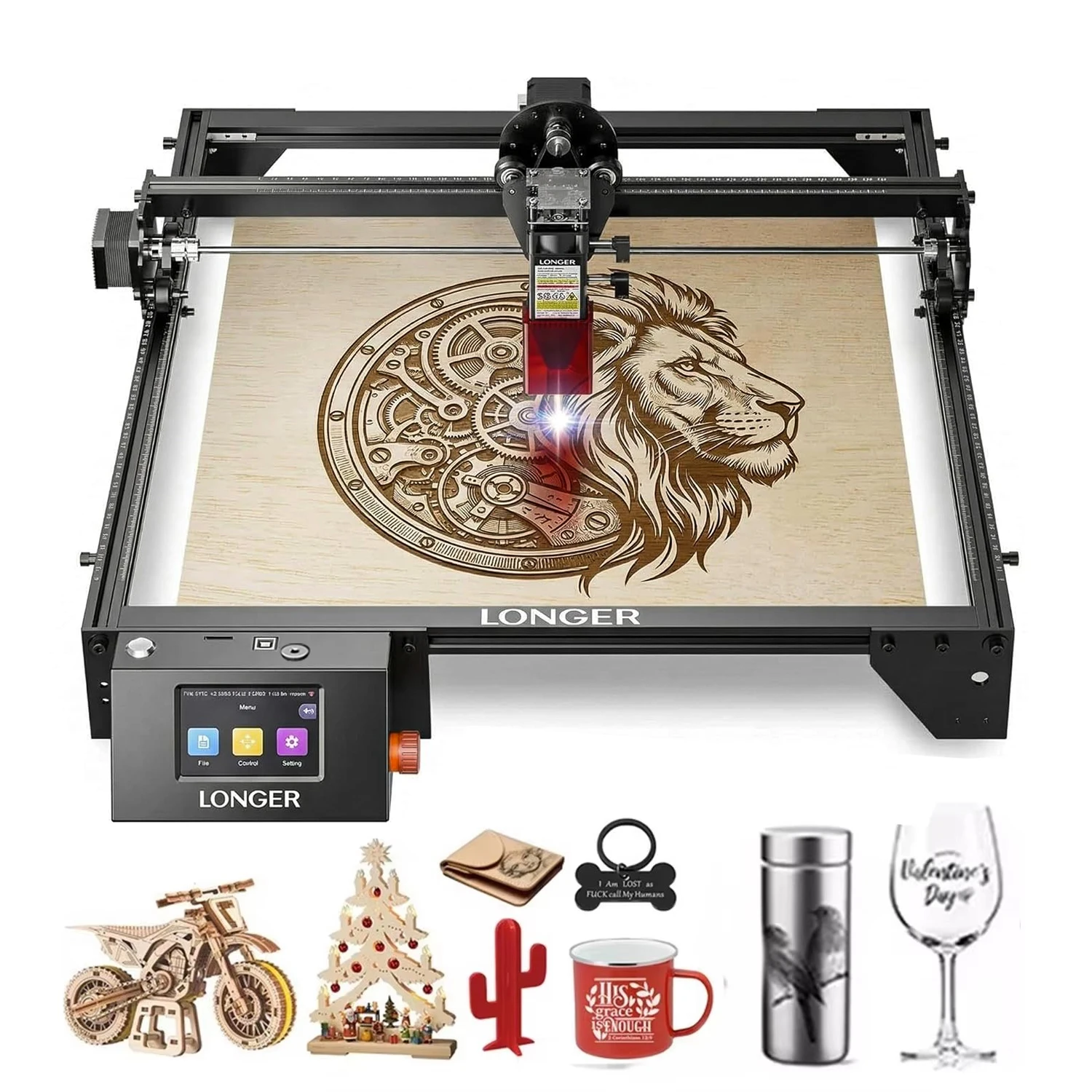 Graveur laser RAY5 20W 10W 5W Machine de gravure et de découpe DIY Bois Acrylique Cuir Métal Cadeaux de Noël Outils de bureau