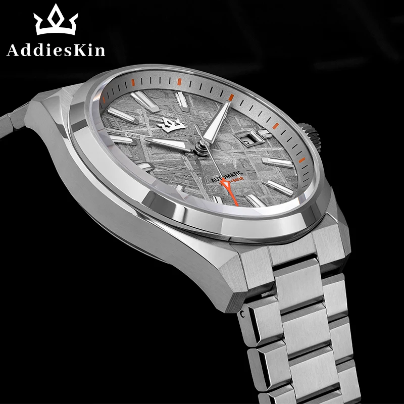 AddiesKin K020 Men's Automatic Mechanical Watch Widmanstatten Meteorite Dial Natural Space Iron Texture BGW9 Super Luminous 200M