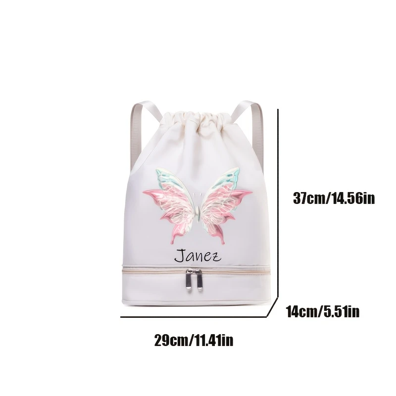 Custom Women's Gym Bag Personalized Name Text Oxford Fabric Adjustable Strap Shoe Compartment for Fitness Travel Shopping