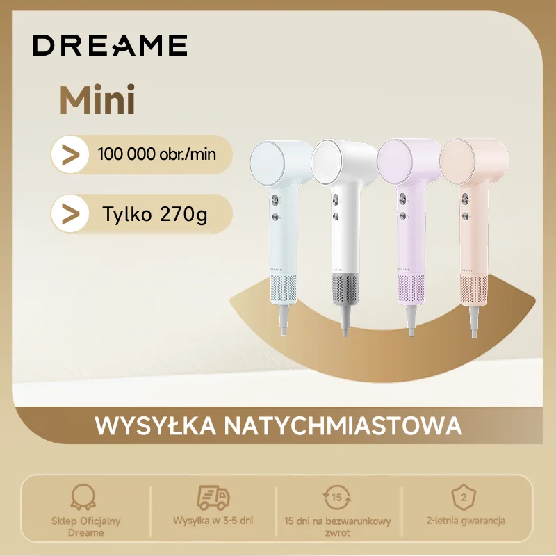 Dreame Mini szybkoschnąca suszarka do włosów  z Polski za $21.35 / ~82zł