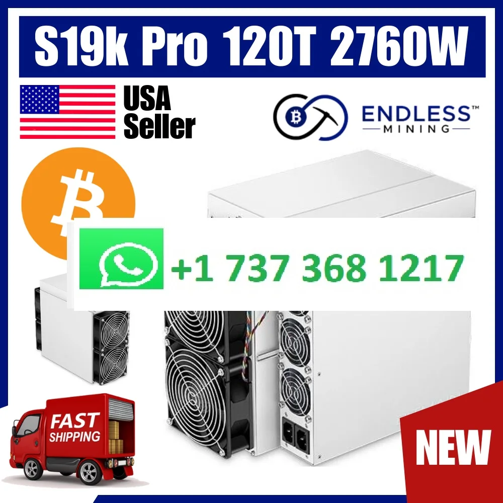 

EXPRESS SHIPMENT !!! BUY 4 AND GET 2 FREE NEW Bitmain Antminer S19k Pro 120 th/s 2760W Bitcoin Miner