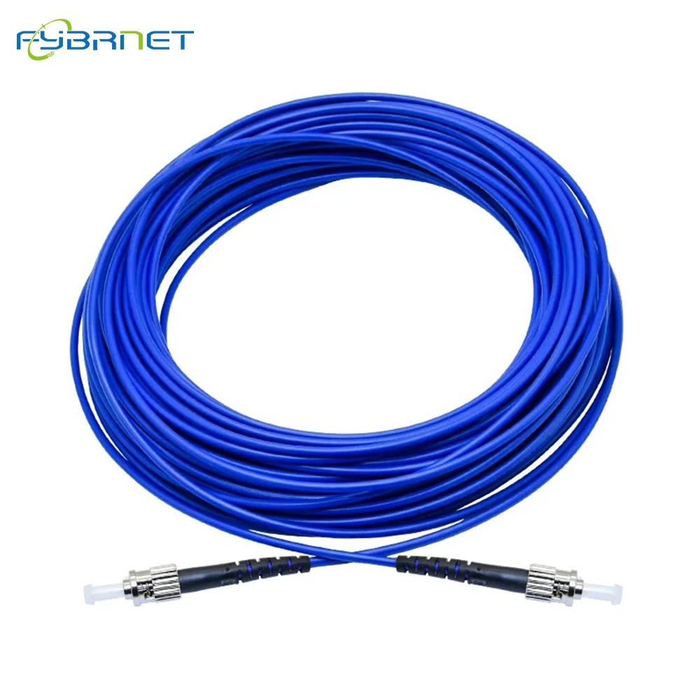 1/2/3/5M Indoor G657A1 Simplex OS2 Single Mode ST UPC to ST UPC Armored 3.0mm Fiber Optic Patch Cable