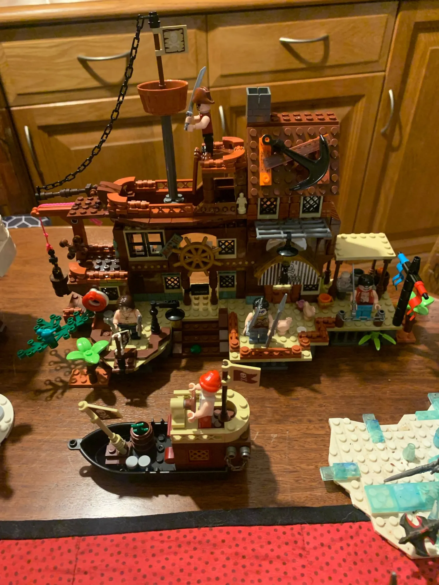 RiceBlock Island Storm Pirate Wharf Building Brick Set | Fortress, Ship & Adventure Scene