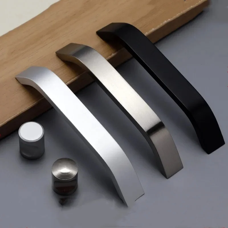 Gałki i uchwyty szafek kuchennych czarny uchwyt meblowy do szuflada szafki ciągnie sprzęt 96mm/128mm/160mm/192mm — 2