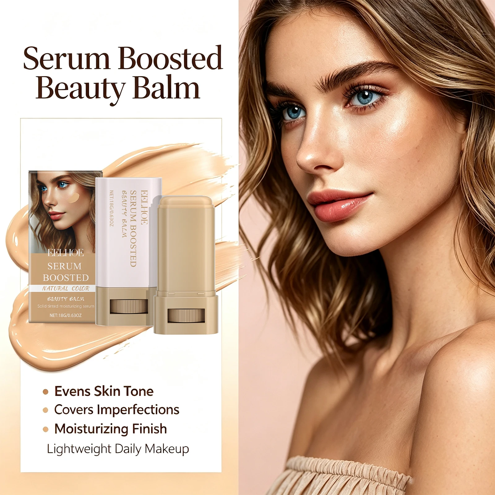 Foundation Stick Hydrates Deeply Creates Flawless Finish Glides Smoothly Blends Seamlessly Lightweight Long Lasting Coverage Skin Care Makeup