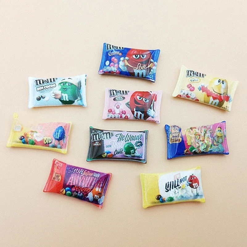 Mini Cabochon en résine Choco bonbon, 20 pièces/lot, Cabochon à dos plat, motif Miniature, application d'ornement artisanal, accessoires de boucles d'oreilles pour Scrapbook