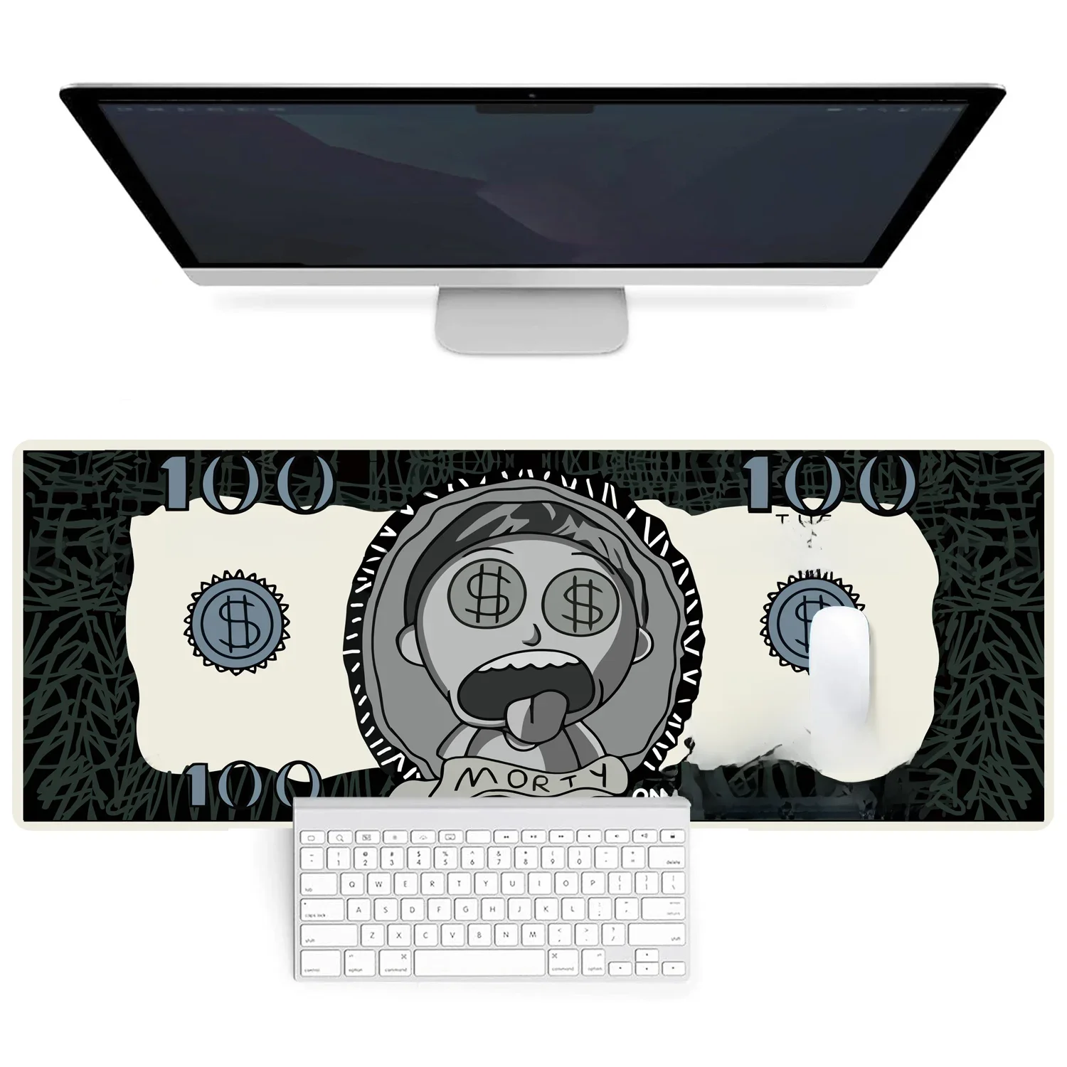 3D Gaming Mouse Pad com Base de Borracha Antiderrapante, Teclado Pad, Presente, 100 Dólar,