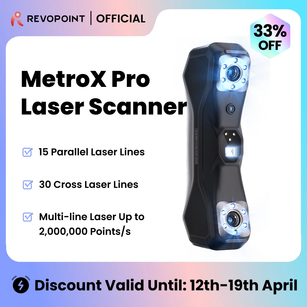 

Revopoint MetroX Pro 3D Laser Scanner For 3D Print Full Color Scanning 30+15 Blue Laser Scanner For Reverse Engineering 3D Scan
