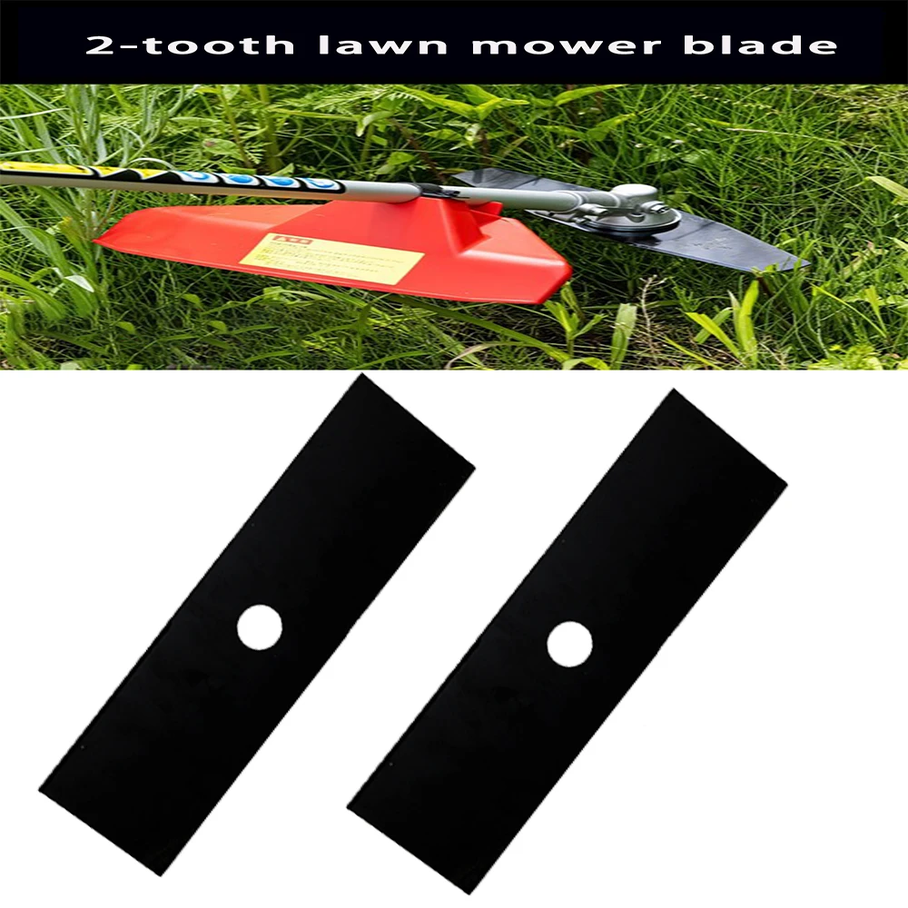 

1pc 2 Teeth Brush Cutter Blade Weeder Replacement Blade Lawn Mower Rectangular Blade Garden Trimming Accessories