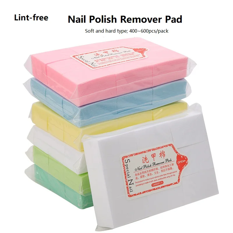 600pcs Nail Cotton Wipes Nail Polish Remover Eyelash Gel Remover Lint Free Cotton Cleaning Pad Nail Art Manicure Remove Tools