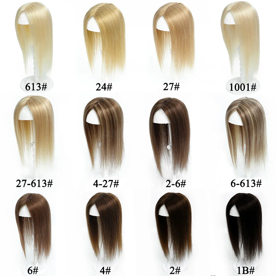 Straight Hair Topper For Woman Remy Human Hair Blonde Natural Hair Machine Made Hair Toppers With 3 Clip In Topper Hair