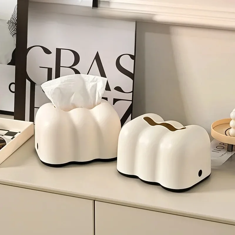 Luksusowe kreatywne pudełko na chusteczki do salonu z mleczną chmurą montowane na ścianie uchwyt na ręczniki papierowe do samochodu ozdoba elegancki design wielofunkcyjny — zdjęcie 2