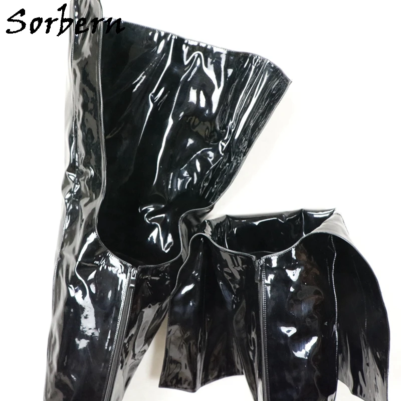 Sorbern Custom Thigh High Boots Unisex Fetish Shoe 85Cm Crotch Inside 125 Long Outside Pole Dancer Stripper Heels 20Cm Platform