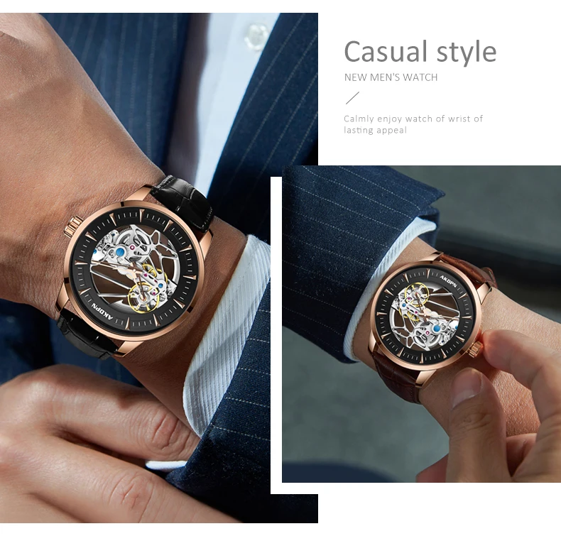 Top Fashion Skeleton Mechanical Watch Top Brand Luxury Men's Steampunk Transparent Hollow Automatic Watch Relogio Masculino 2023