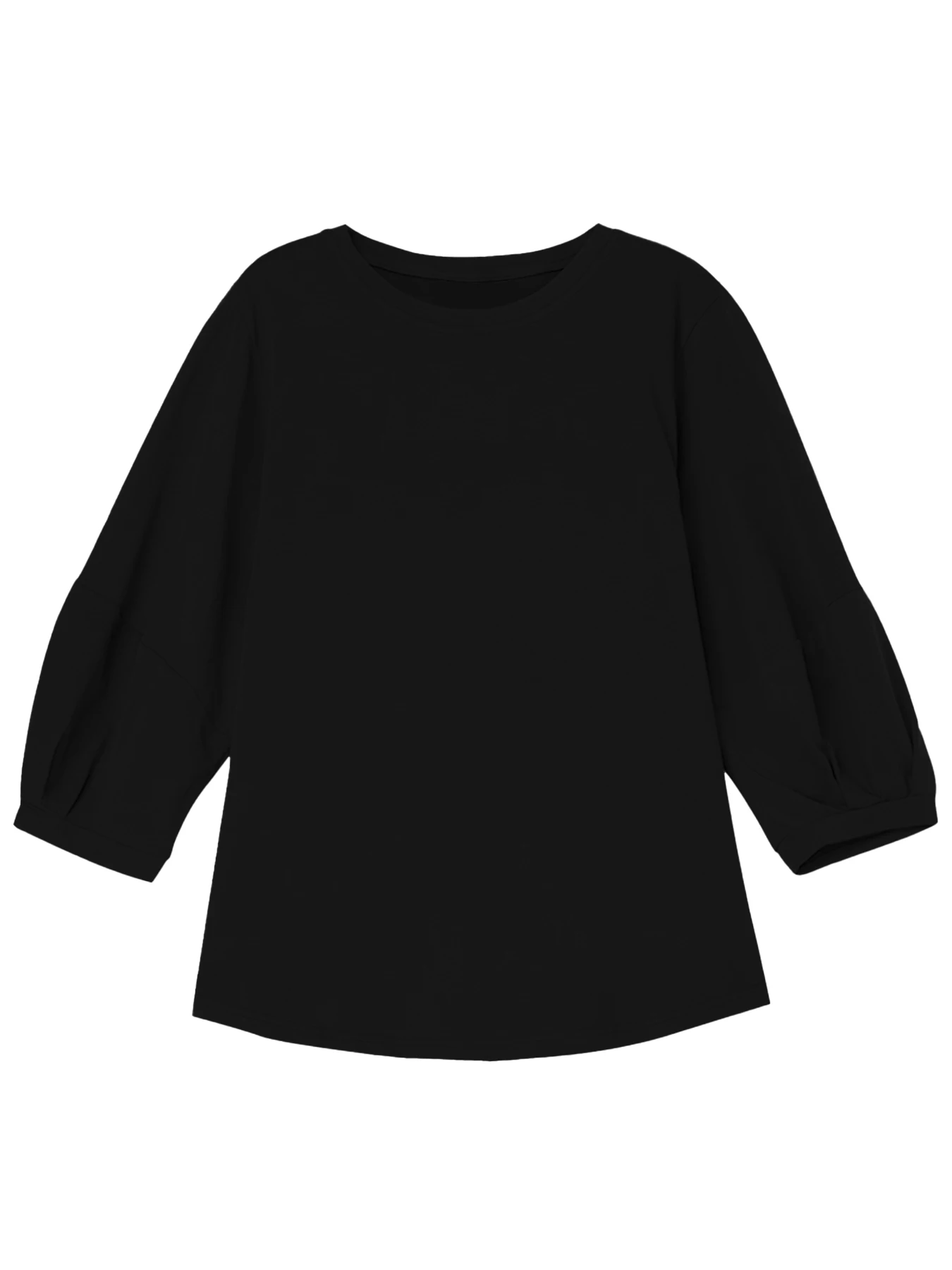 Damen-Tops mit 3/4-Ärmeln, Rundhalsausschnitt, lässig, trendig, lockere T-Shirts – Detail 15