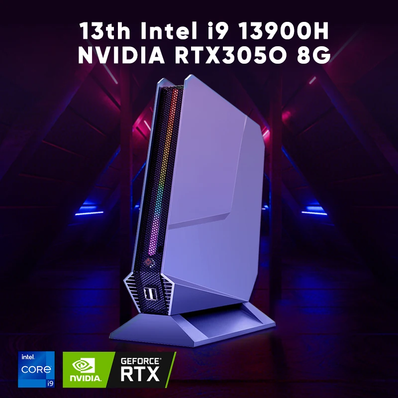 Super Deal PC Mini game Intel Core i9 13900H i7 13700H dengan Nvidia RTX 4060 3050 8G Desktop pemain game komputer Mini WiFi 6 BT