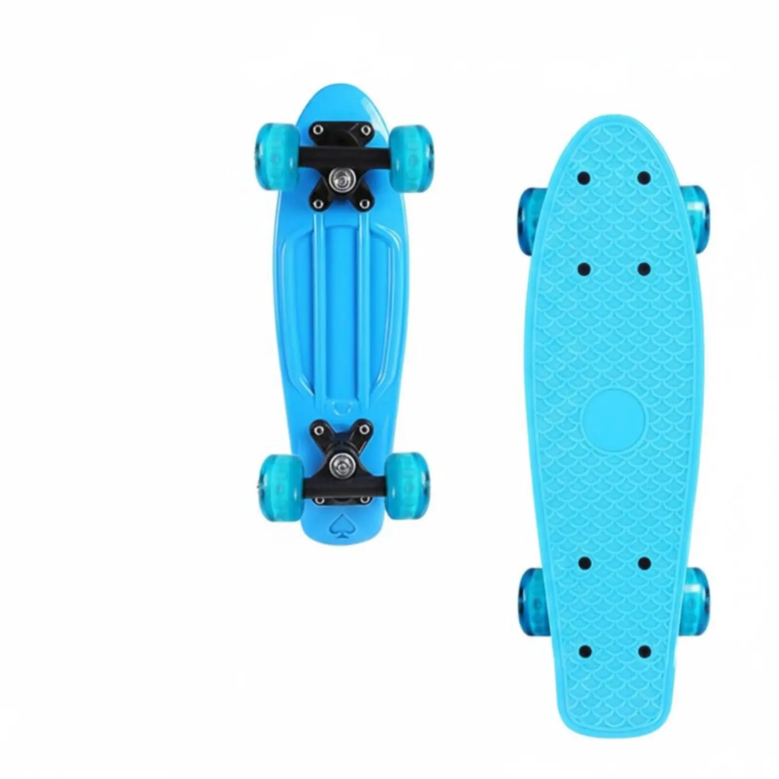 17 Inch Mini Cruiser Skateboard Light-Up Wheels Non-Slip Deck Fish Penny Board for Kids Beginners Commuting