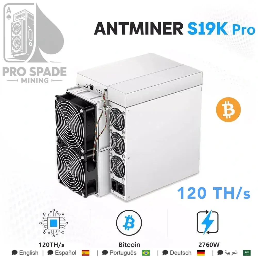 اشتري 3 واحصل على 2 مجانًا جديد Bitmain Antminer S19k Pro 120th/s 2760W Bitcoin Miner مع ضمان السفينة الأمريكية