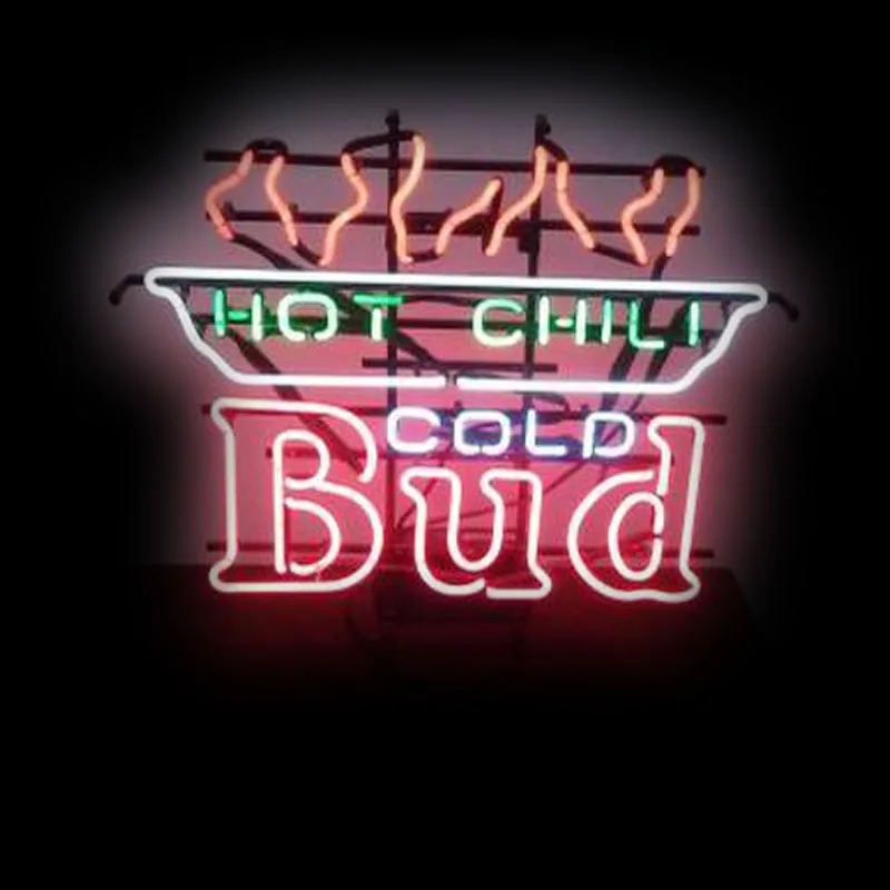 

Неоновая вывеска Bud Cold Beer Hot Chili Неоновая лампа Вывеска Аниме Декор комнаты Внутренняя настенная вывеска Винтажная неоновая пивная клубная заполненная газовая стеклянная лампа