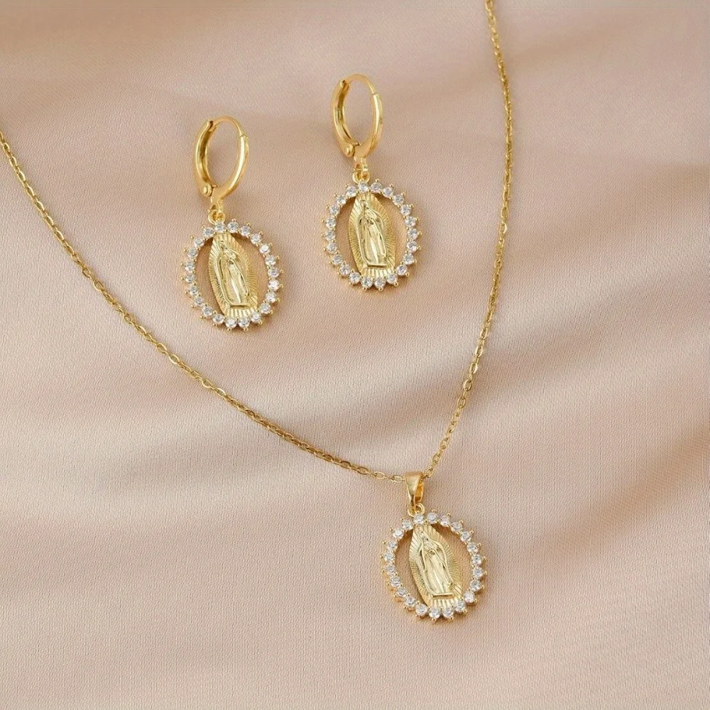 High-end Design Our Lady Series Necklace And Earrings Set For Women. Light Luxury Niche Jewelry. Jewelry Can Be Sold Separately.