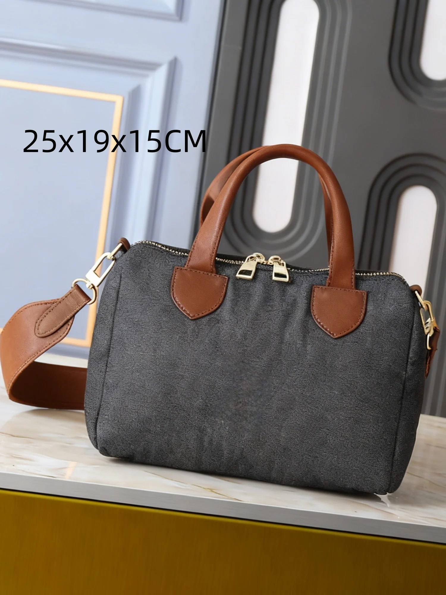 

2025 Fashion Women'S Bag 25X19X15Cm Canvas Handbag With Shoulder Strap Can Be Used As A Shoulder Bag Without Box