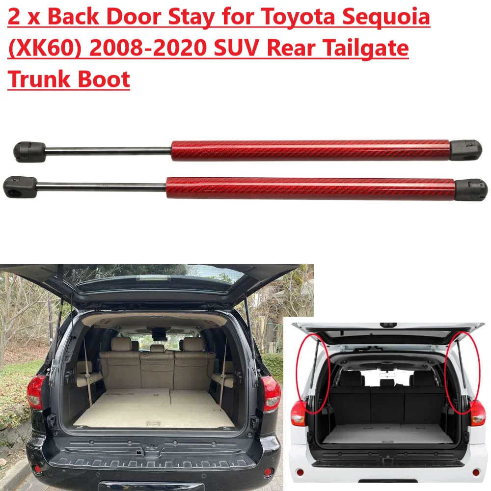 2PCS Back Door Stay for Toyota Sequoia MPV XK 60 2007 2008-2019 2020 MPV Rear Tailgate Boot Gas Spring Struts Prop Lift Supports