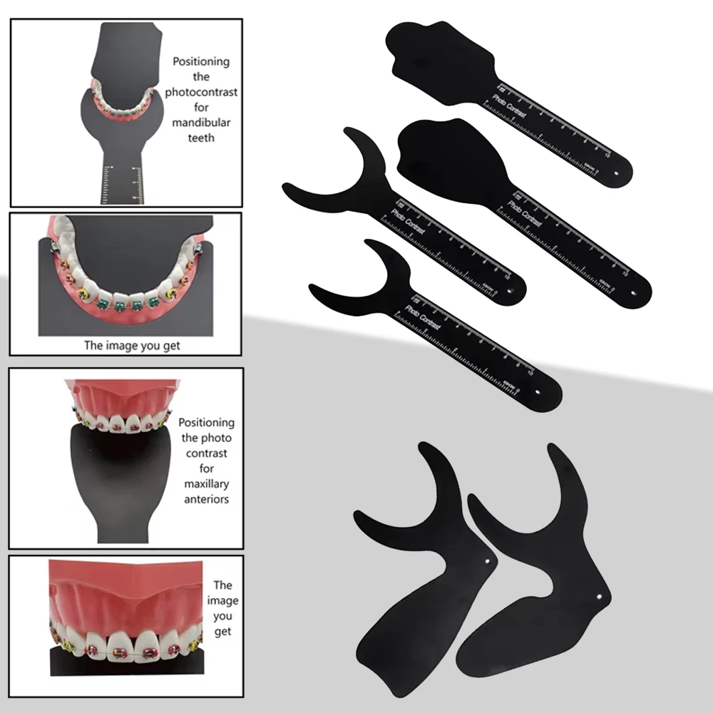

6Pcs/set Dental Oral Imaging Black Palatal Contrast Background Board Photo Contrast Kit Dentistry Examination Equipment