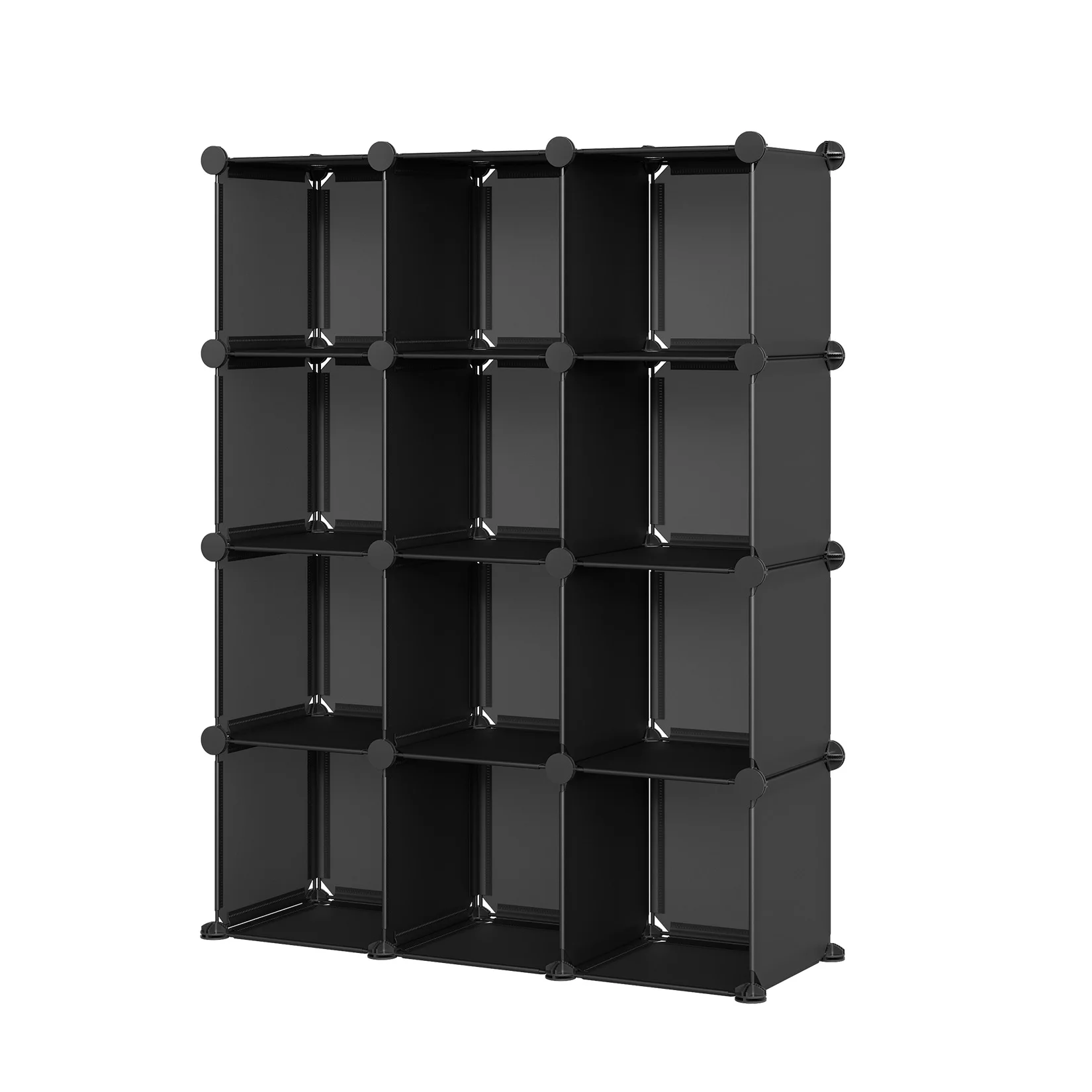 12-kubus opbergorganizer, doe-het-zelf modulaire kast met stevig metalen frame en PP-plastic panelen, waterdichte, stofdichte, ruimtebesparende plank voor woonkamer, slaapkamer, kantoor, schoenen,