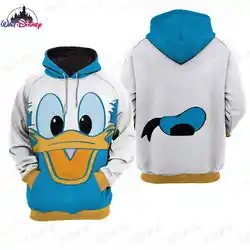 Donald Duck cartoon Disney uomo donna stampa 3D cerniera in pile di alta qualità/felpe con cappuccio abbigliamento genitore-figlio Pullover top