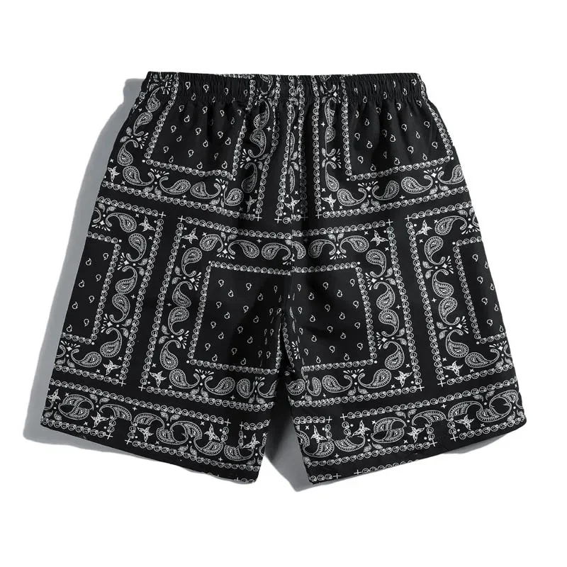 Short de plage hawaïen imprimé 3D Paisley Boho pour hommes et femmes, maillots de bain décontractés à fleurs de cajou, shorts de planche de surf, vêtements pour enfants