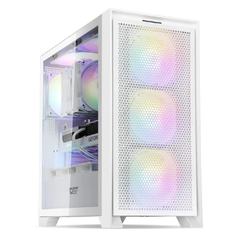 Dark Flash darkFlash DRX70 MESH RGB reinforced glass computer PC case (white)