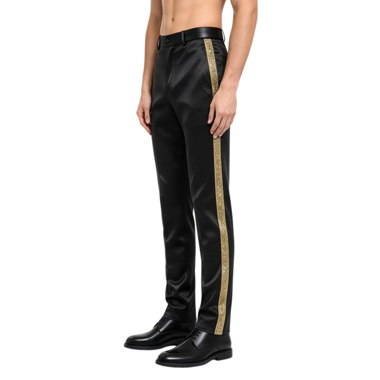 MJ Michael Jackson Billie Jean Classic Black Golden Men's Trousers Pants