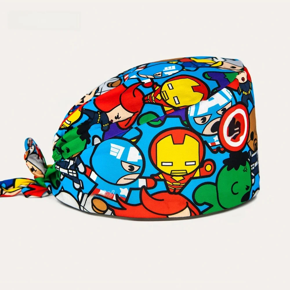 Dental Surgical cap nursing pet shop Scrub Caps Cotton Tieback czepki szorujące dla kobiet i mężczyzn apteka pielęgniarska czapka przeciwpyłowa — zdjęcie 2