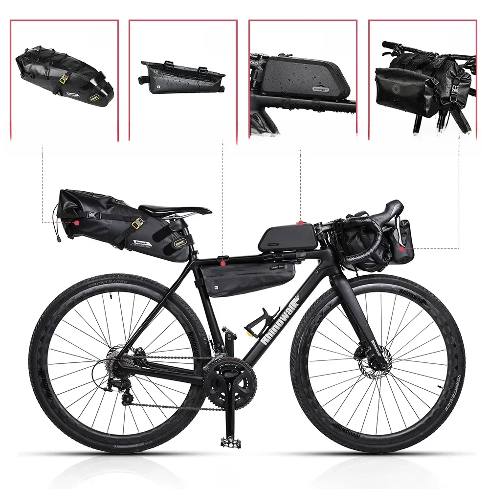 AliExpress Rhinowalk Bike Bag Set Or 1PC Waterproof Handlebar Bag Pannier Saddle Bag Bicycle Seat Bag Fit MTB