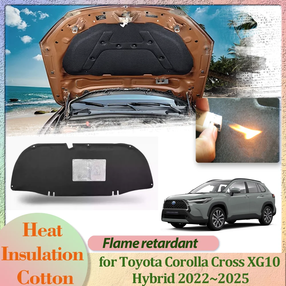 

Car Hood Engine for Toyota Corolla Cross XG10 Hybrid 2022~2025 Insulation Cotton Soundproof Cover Thermal Heat Mat Accessories