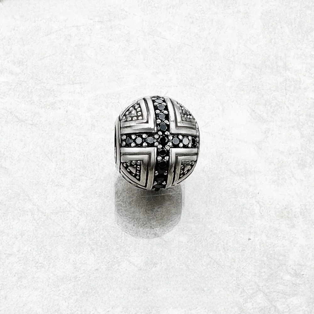 Koralik Krzyż Bohater Nowy 925 Sterling Silver Europa Karma Charms Europejska Wiara Biżuteria Akcesoria — zdjęcie 2